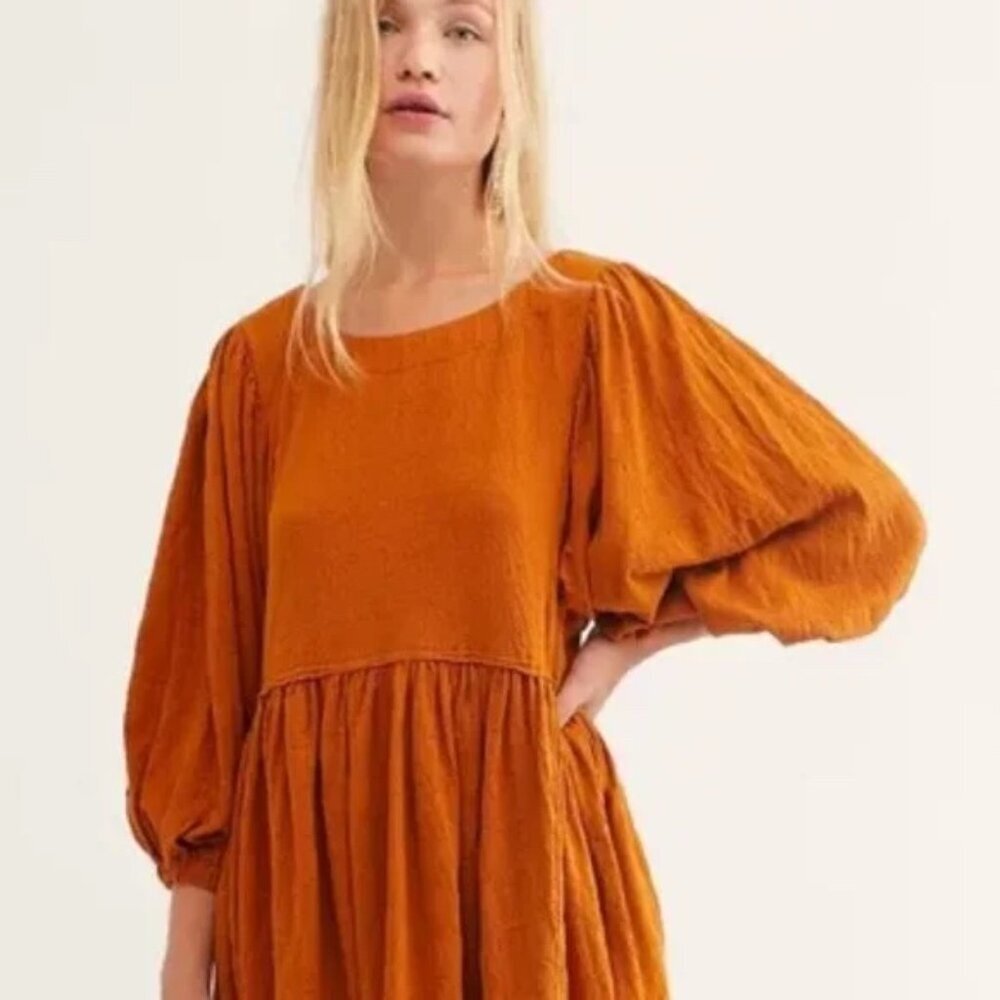 Free People Rust Orange Mini Dress - Picture 2 of 9
